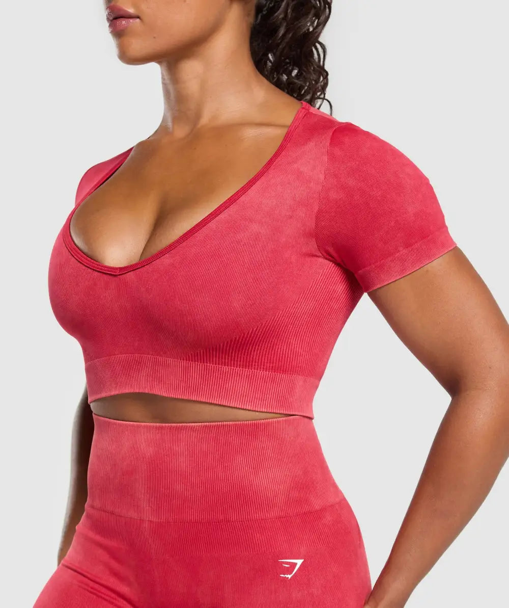 Gains Seamless Washed Crop Top