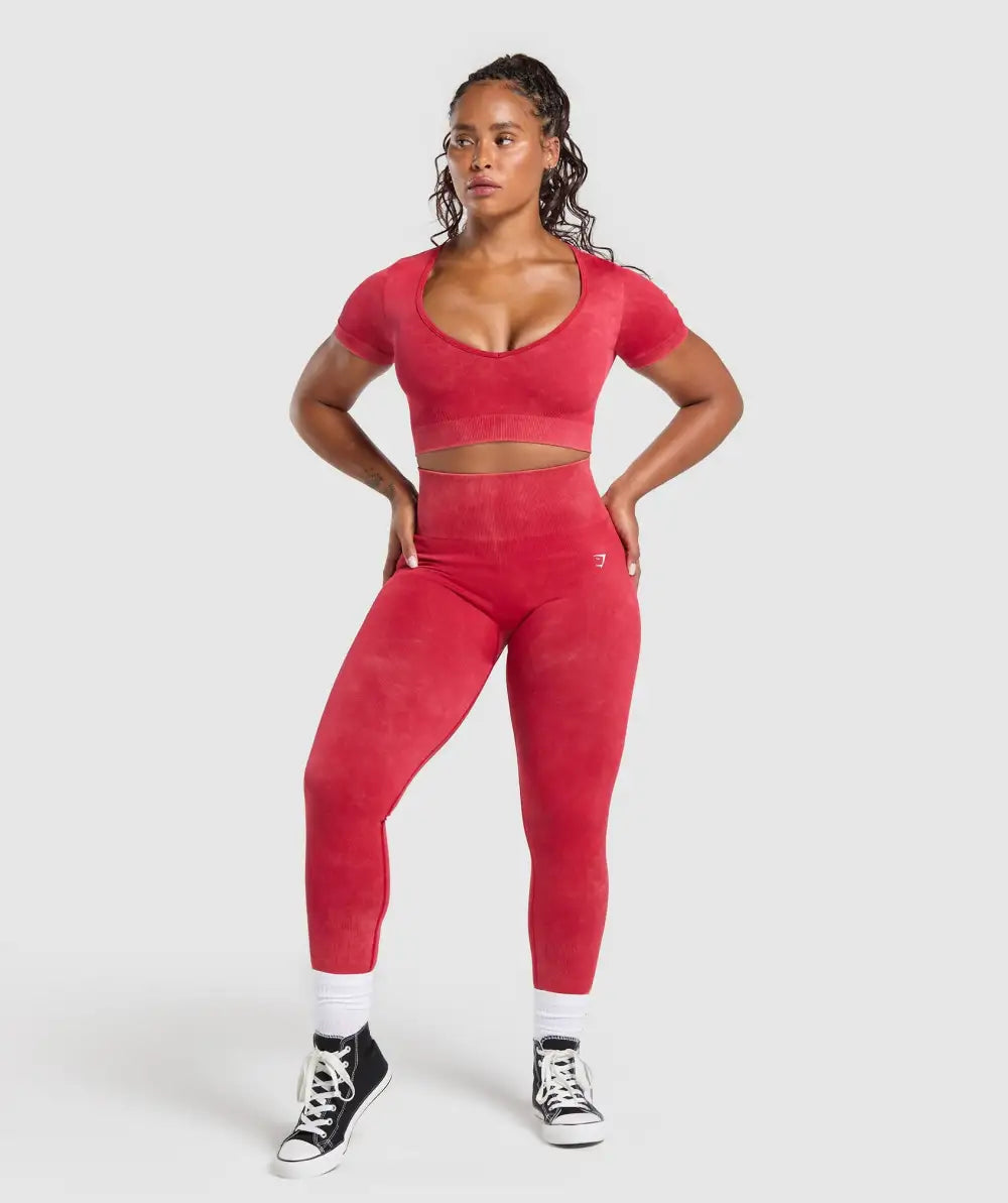 Gains Seamless Washed Crop Top