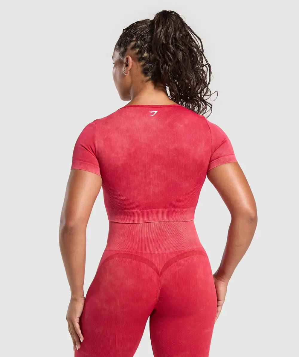 Gains Seamless Washed Crop Top