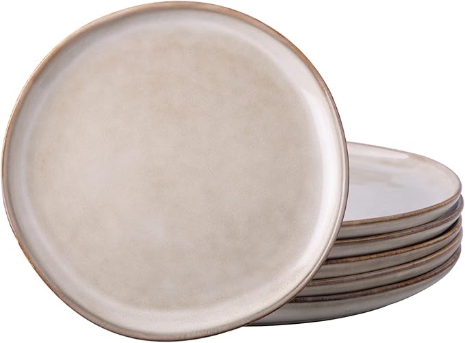 AmorArc Ceramic Dinner Plates Set of 6  10.5 Inch Handmade Reactive Glaze Stoneware Plates