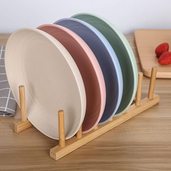 7.8 Inches Unbreakable Wheat Straw Plates - Reusable Plate Set - Dishwasher & Microwave Safe